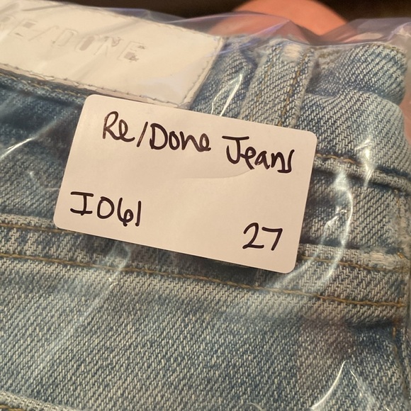 Re/Done Distressed 5-Pocket 5-Button Jeans Sz 27 Redone - Picture 8 of 8